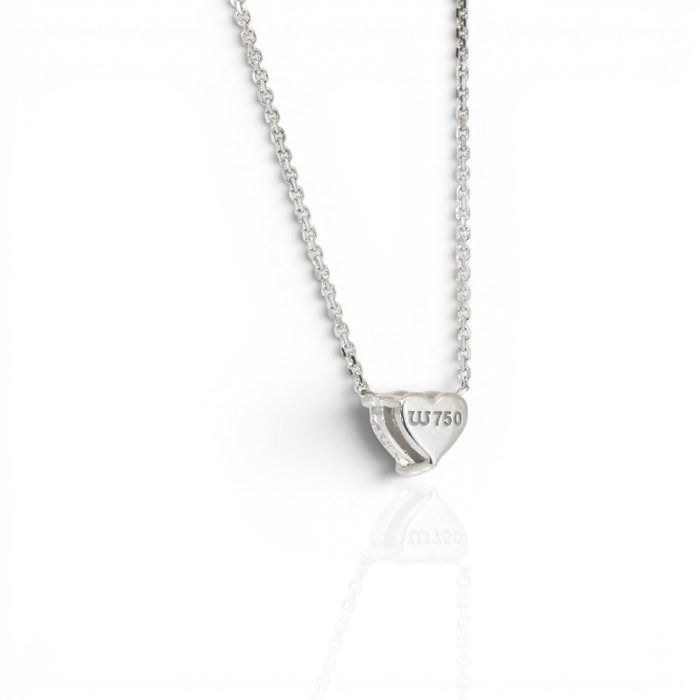 0.73 Carat GIA Certified Natural Diamond 18K White Gold Solitaire Necklace