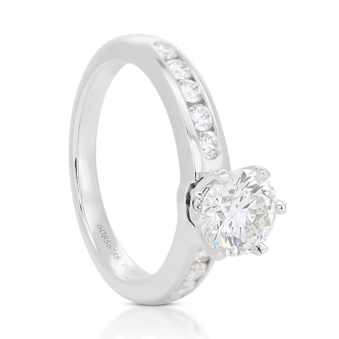 Tiffany & Co. 1 carat Natural Diamond Platinum Halo Ring in 18K White Gold