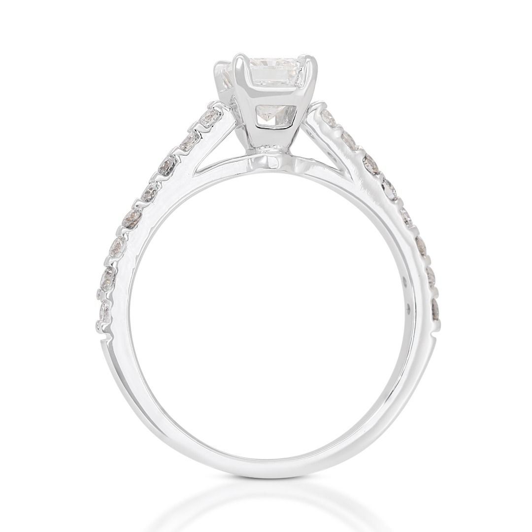 Dazzling 1.03ct Pave Diamond Ring set in 18K White Gold - GIA Certified