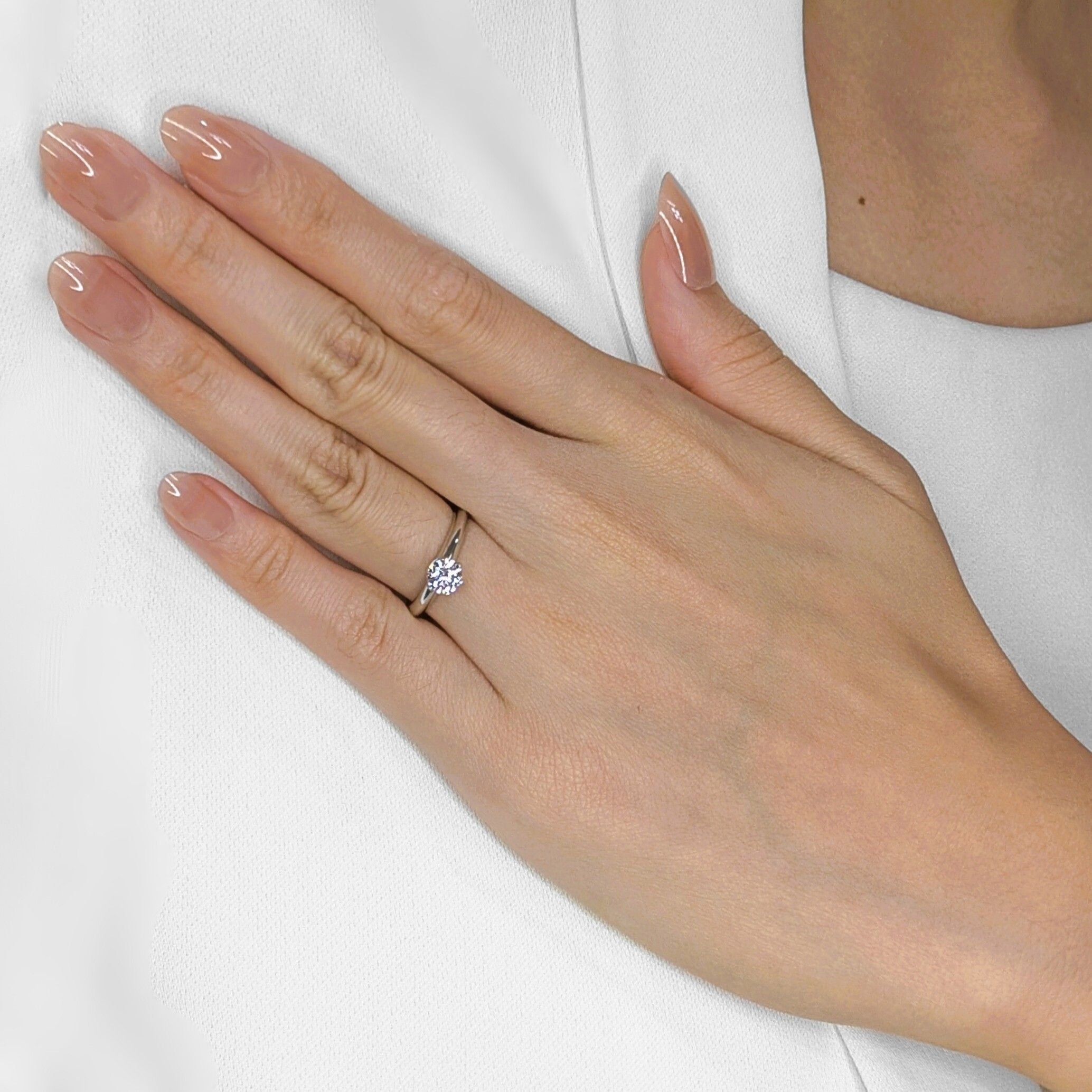 Iconic 0.41ct Tiffany & Co. Natural Diamond Platinum Solitaire Ring with Certificate