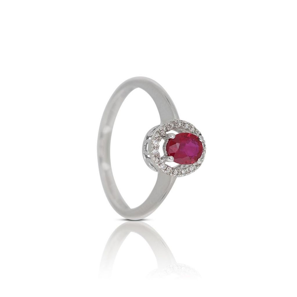 10K White Gold Ruby Engagement Ring