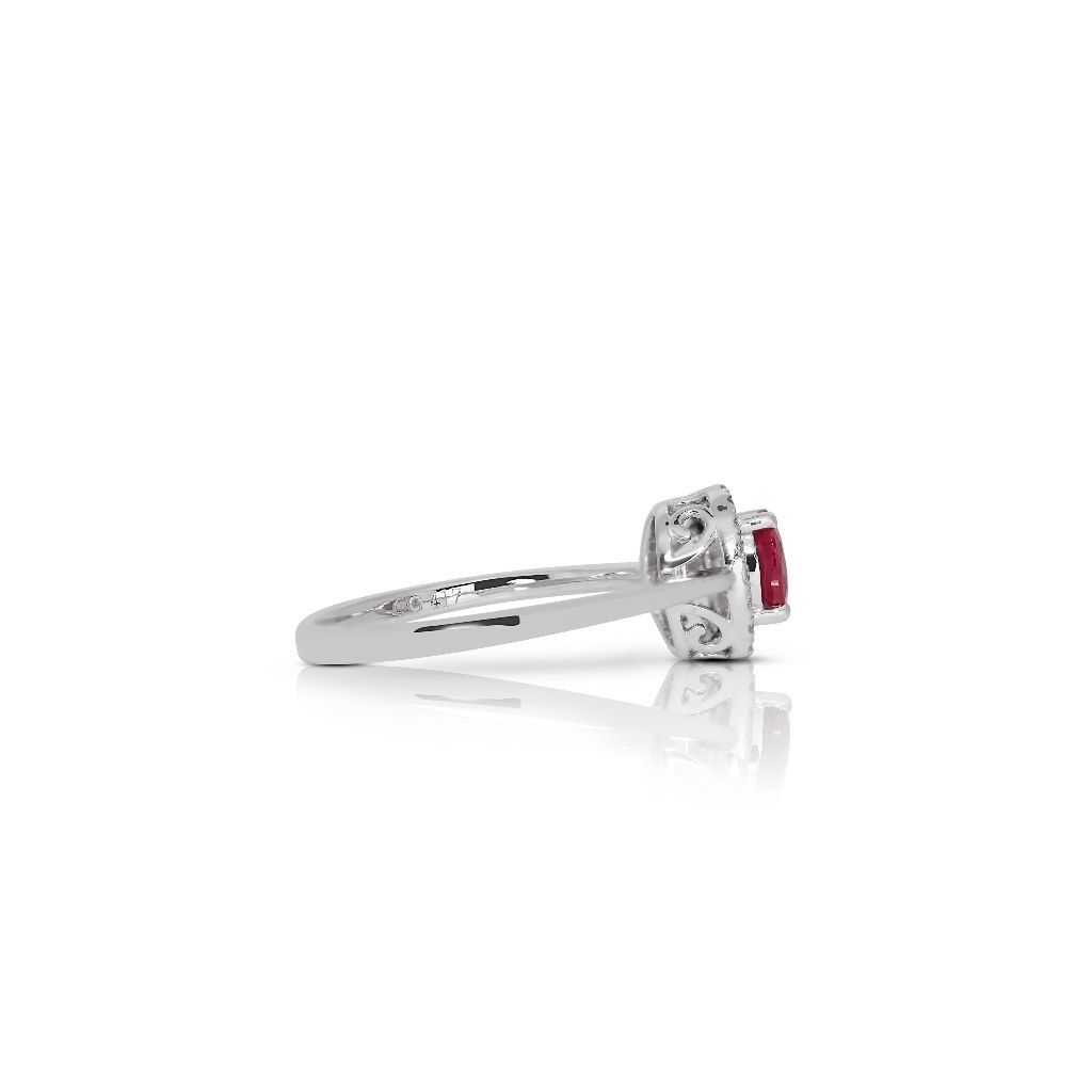 10K White Gold Ruby Engagement Ring