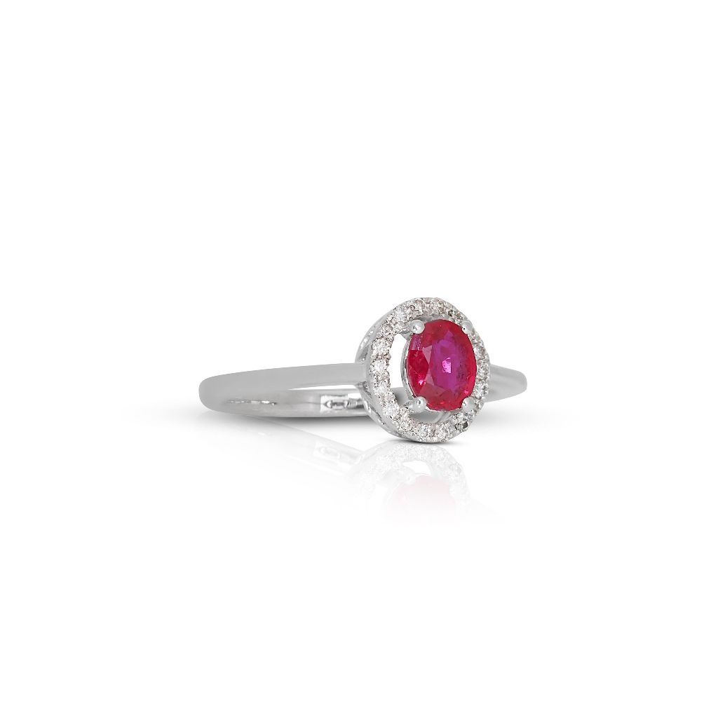10K White Gold Ruby Engagement Ring