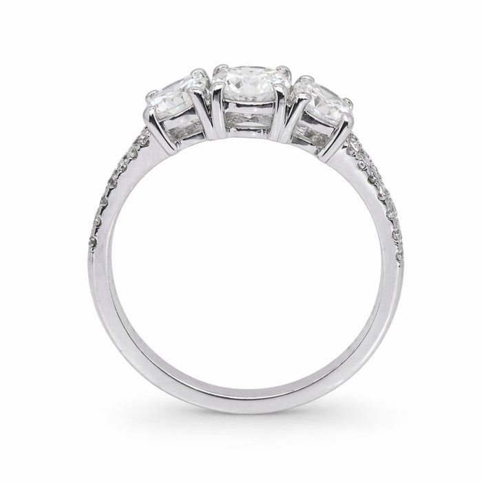 1.31 Carats GCI Certified Natural Diamond 14K White Gold Ring