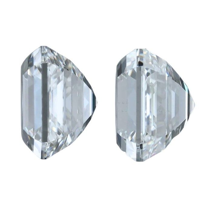 1.40 Carat GIA Certified Natural Diamond Square Emerald Cut Pair