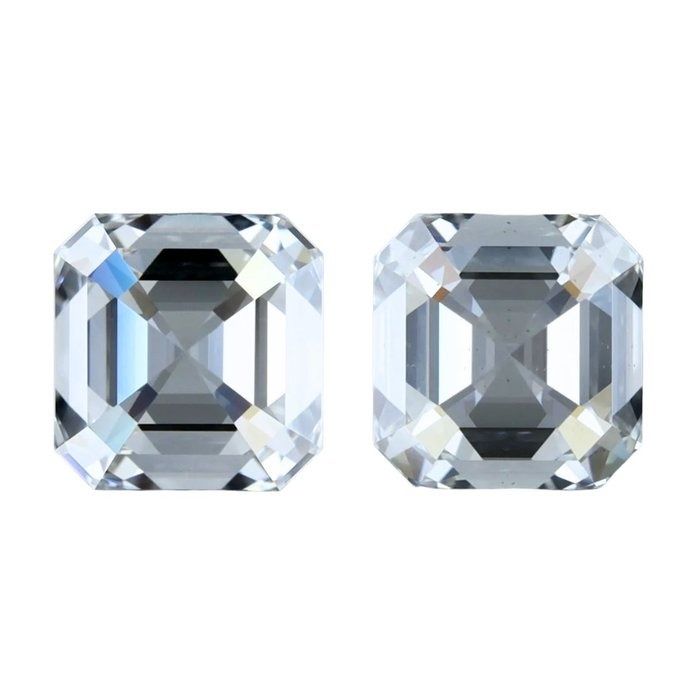 1.40 Carat GIA Certified Natural Diamond Square Emerald Cut Pair