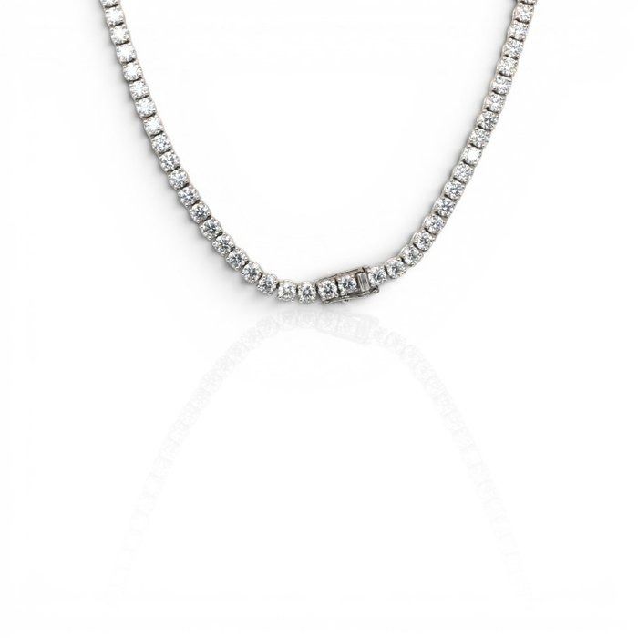 14.33 Carats IGI Certified Natural Diamond 18K White Gold Necklace