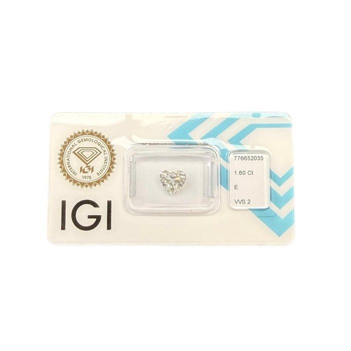 1,60 Karat IGI-zertifizierter Naturdiamant, Herz-Brillant