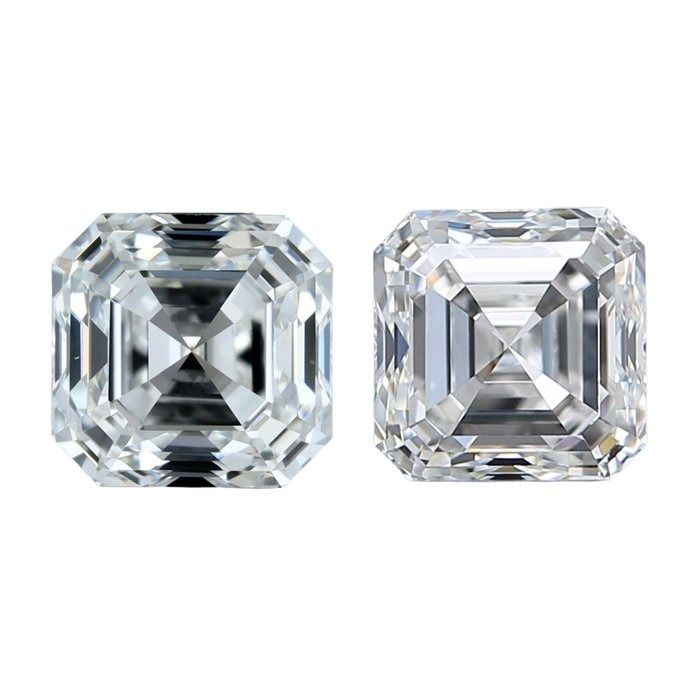 1.80 Carat GIA Certified Natural Diamond Square Emerald Cut Pair