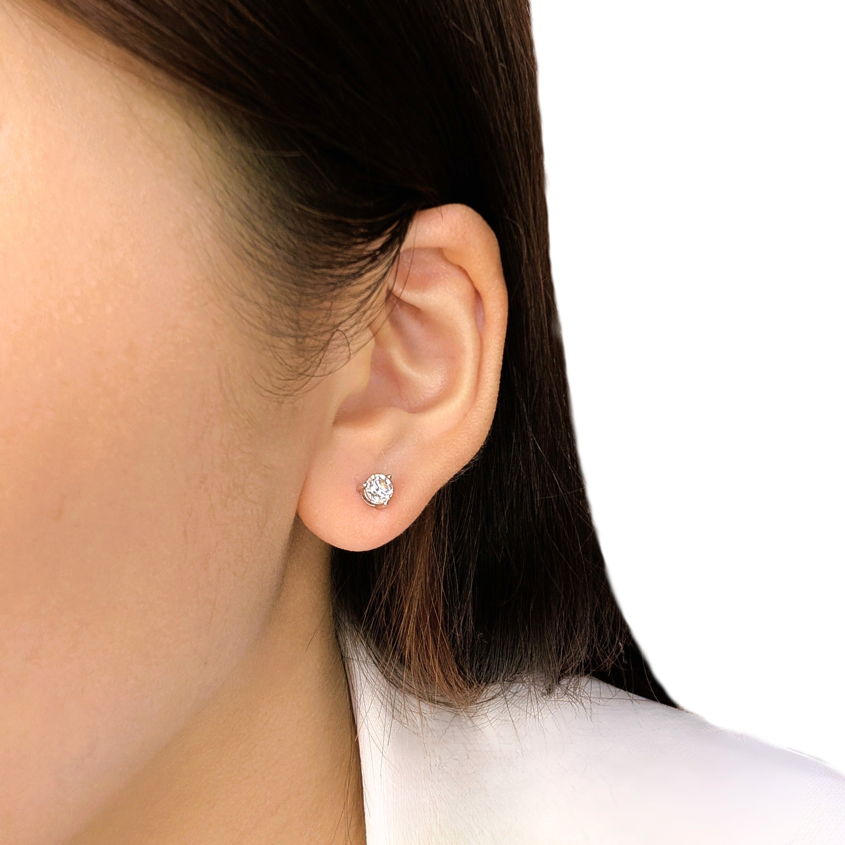 Dazzling 0.80ct Round Brilliant Earrings in 18K White Gold