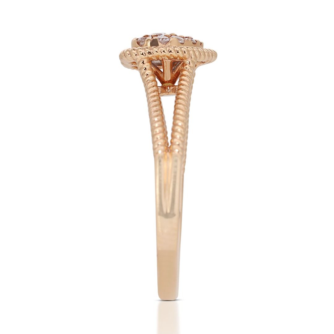 18K Rose Gold Heart-shaped Ring with 0.25ct Natural Diamond