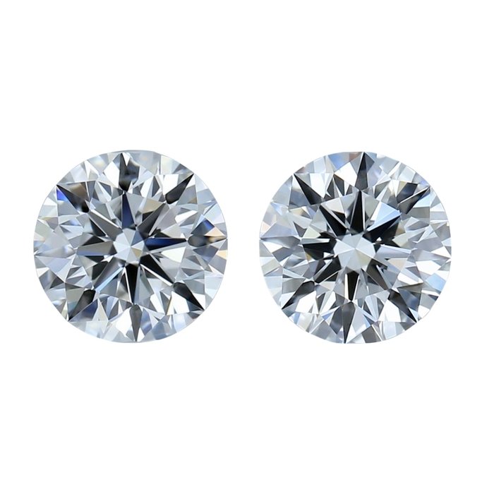 Exquisite 0.81ct Natural Pair of Round-Shaped Diamonds - IGI Certified