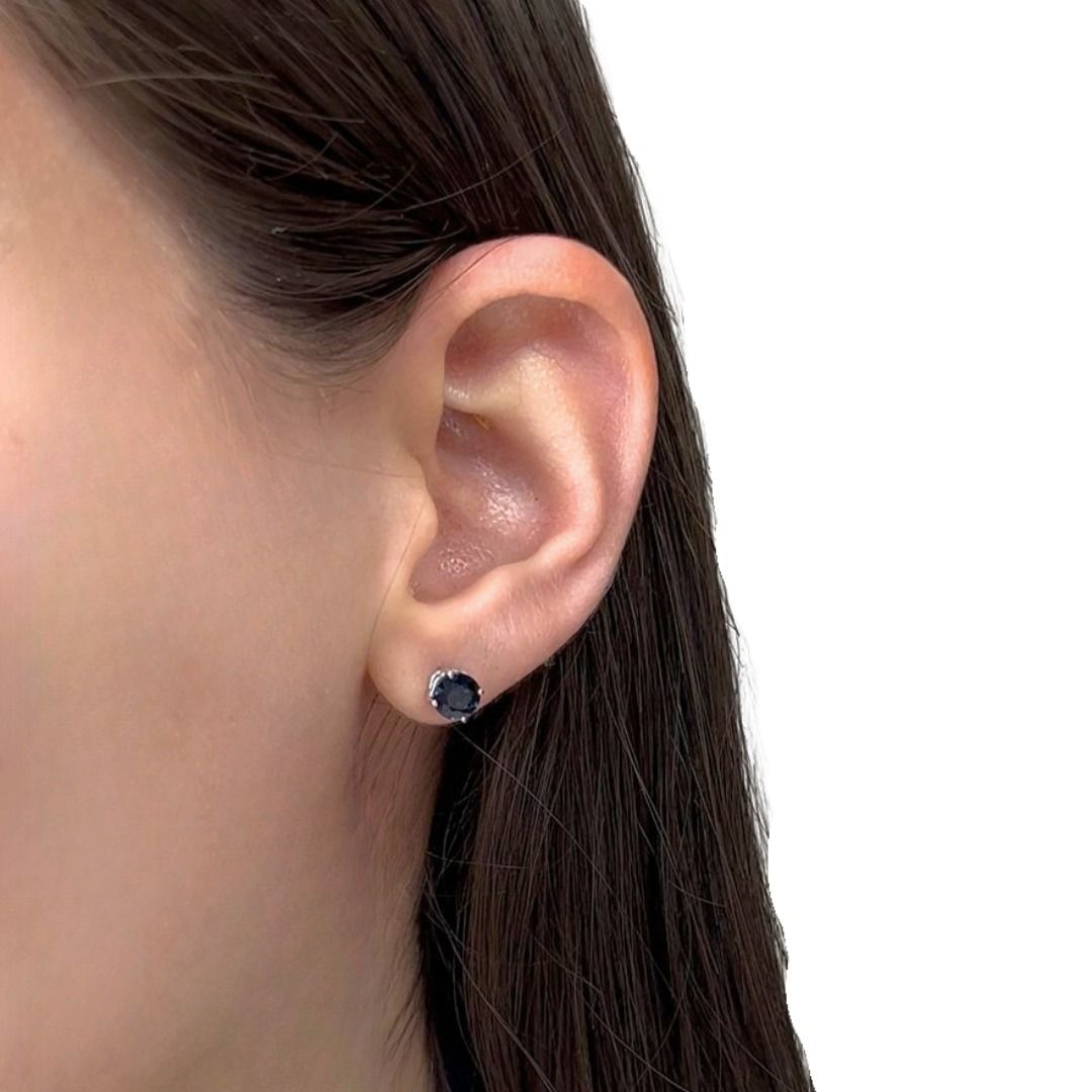 Exquisite 2.01ct Sapphire Stud Earrings in Platinum