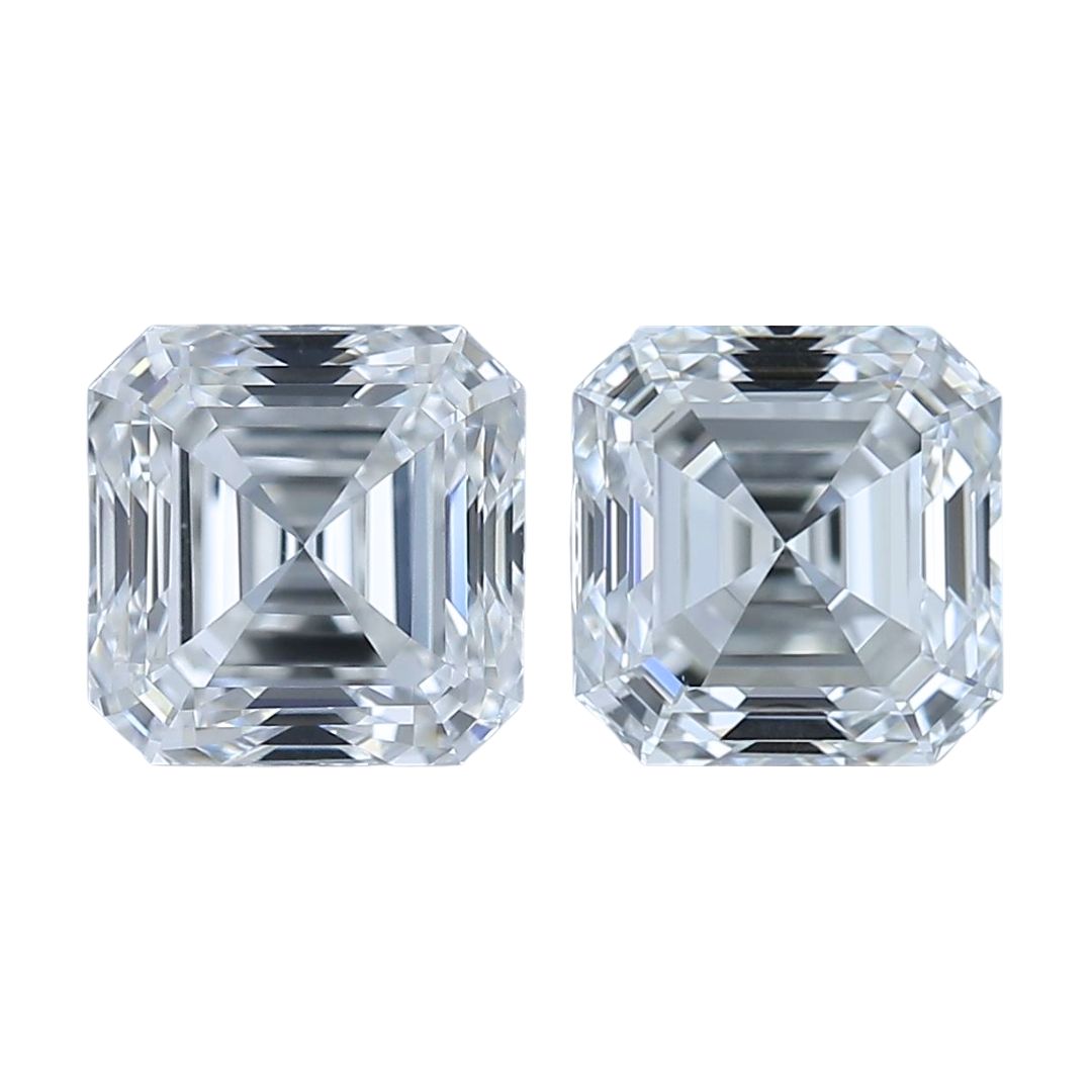 1.80 Carat GIA Certified Natural Diamond Square Emerald Cut Pair