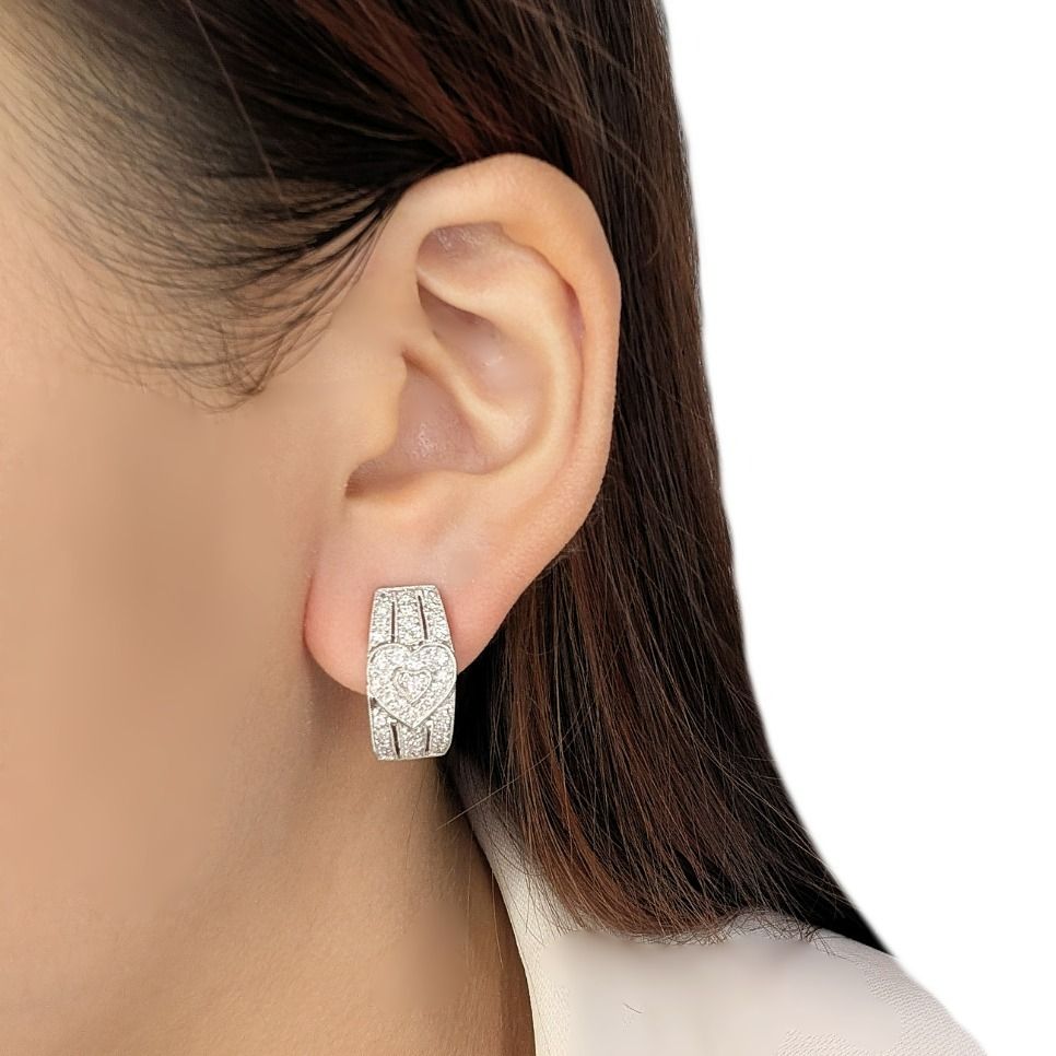 Brilliant 0.72ct Natural Diamond 18K White Gold Latch Back Earrings