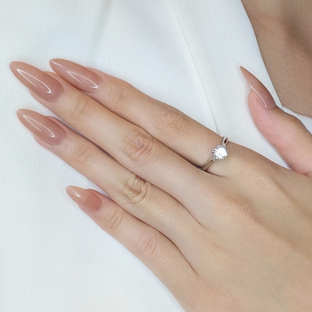 Timeless 0.88ct Solitaire Natural Diamond Ring in 14K White Gold