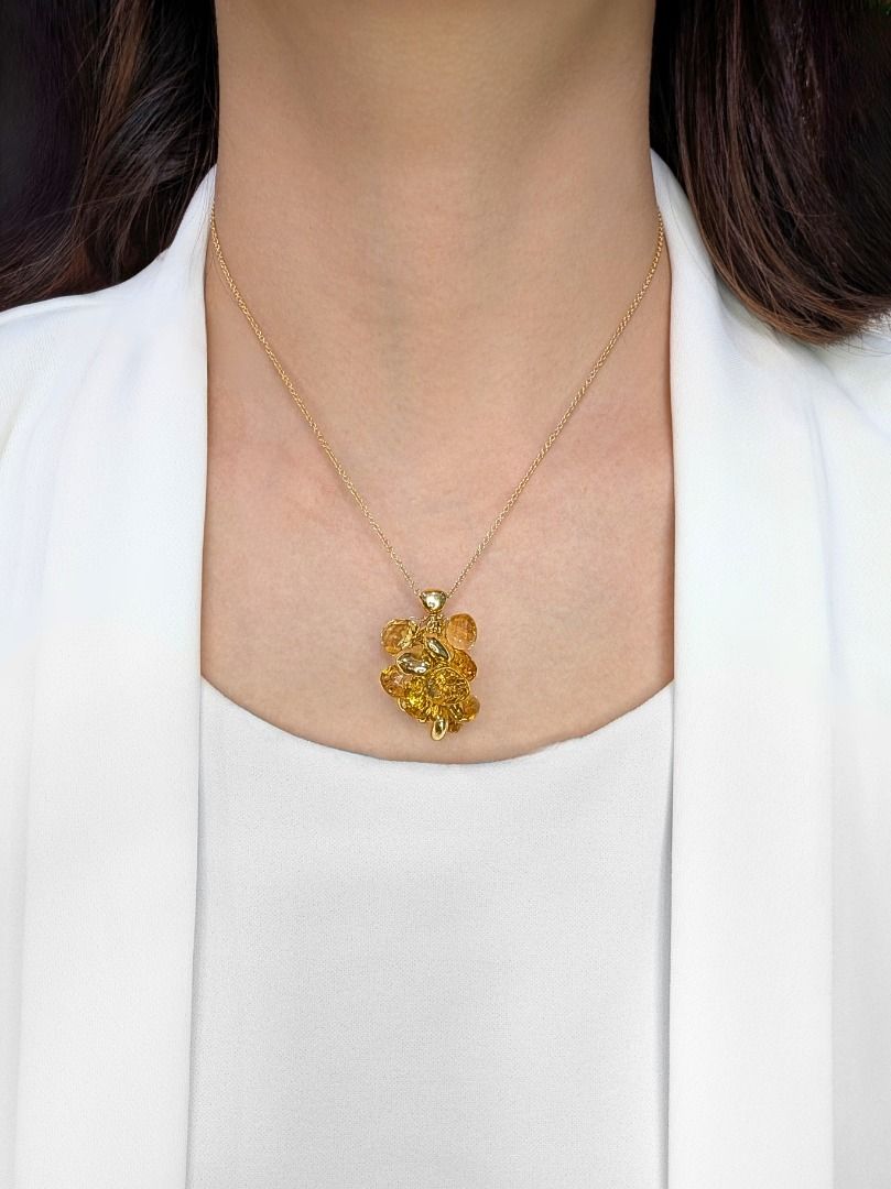 Warm 18K Yellow Gold Citrine Necklace