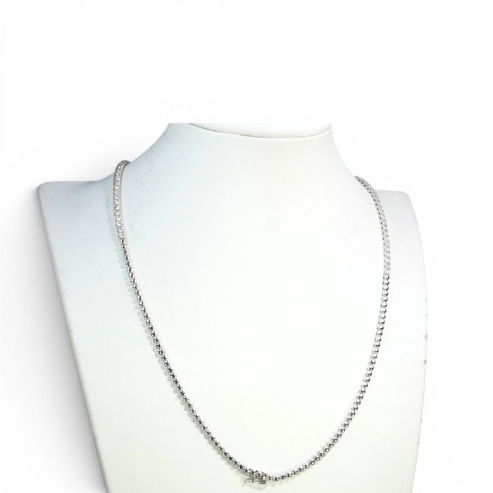 7.03 Carats IGI Certified Natural Diamond 18K White Gold Necklace