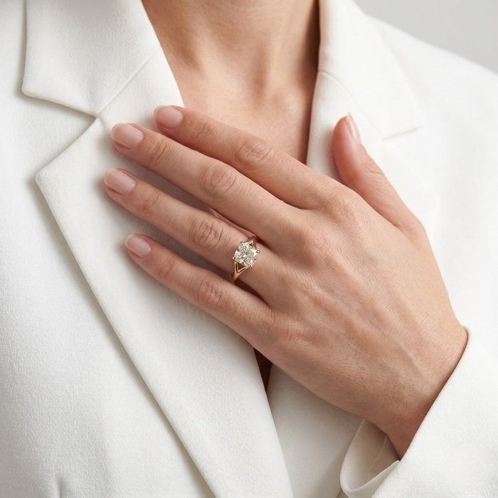 2,01 Karat IGI-zertifizierter natürlicher Diamant Solitärring aus 18K Gelbgold