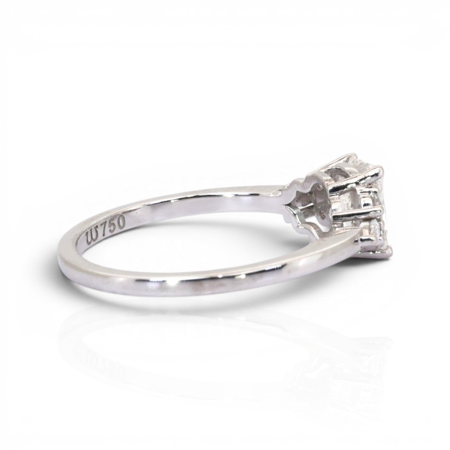 1.16 Carats IGI Certified Natural Diamond 18K White Gold Pave Ring