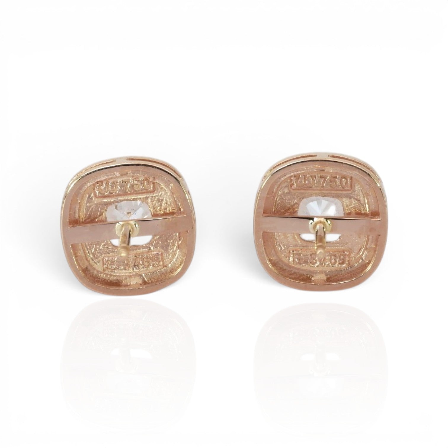 2.62 Carats IGI Certified Natural Diamonds 18k Rose Gold Stud Earrings