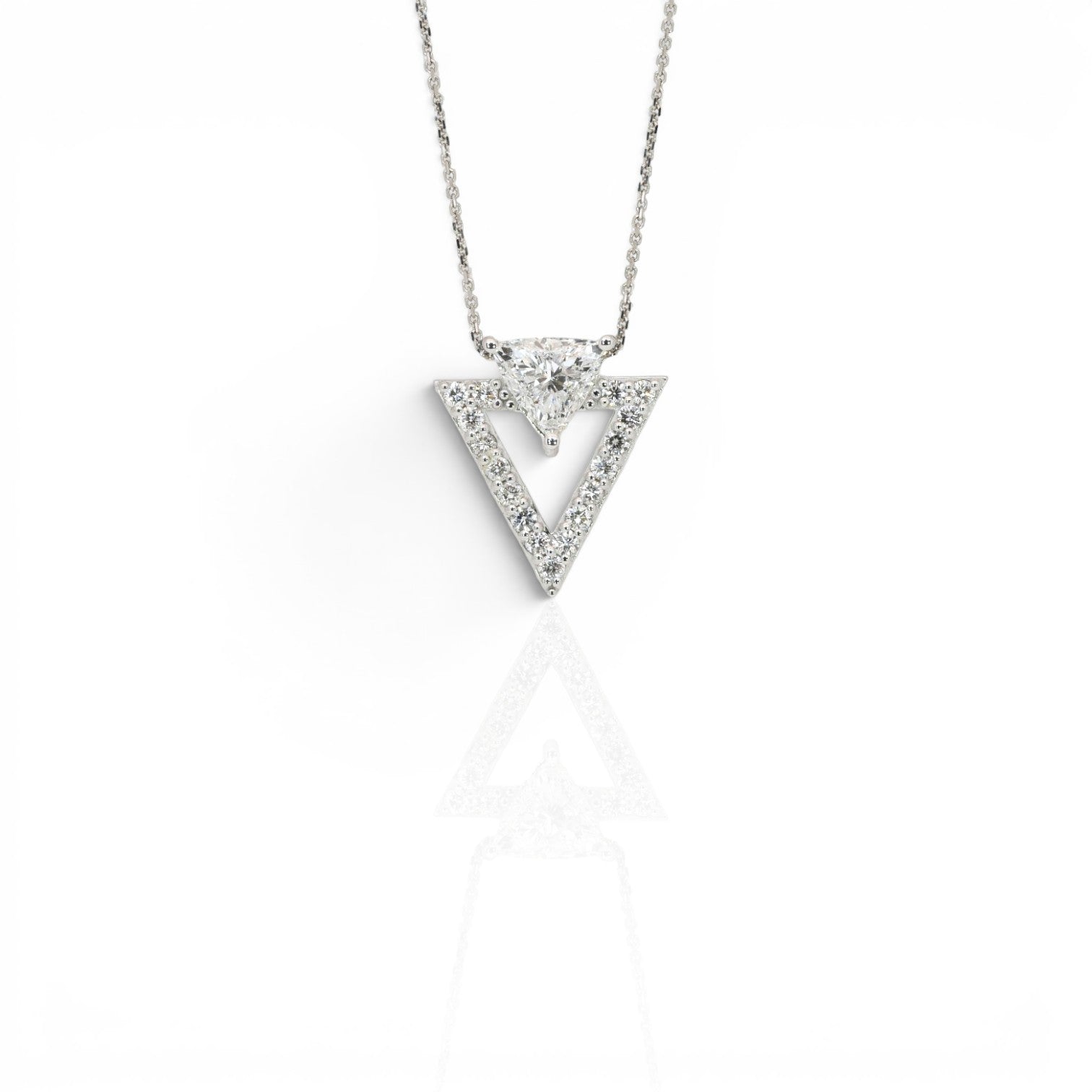 1.10 Carats IGI Certified Natural Diamonds 18k White Gold Necklace With Pendant