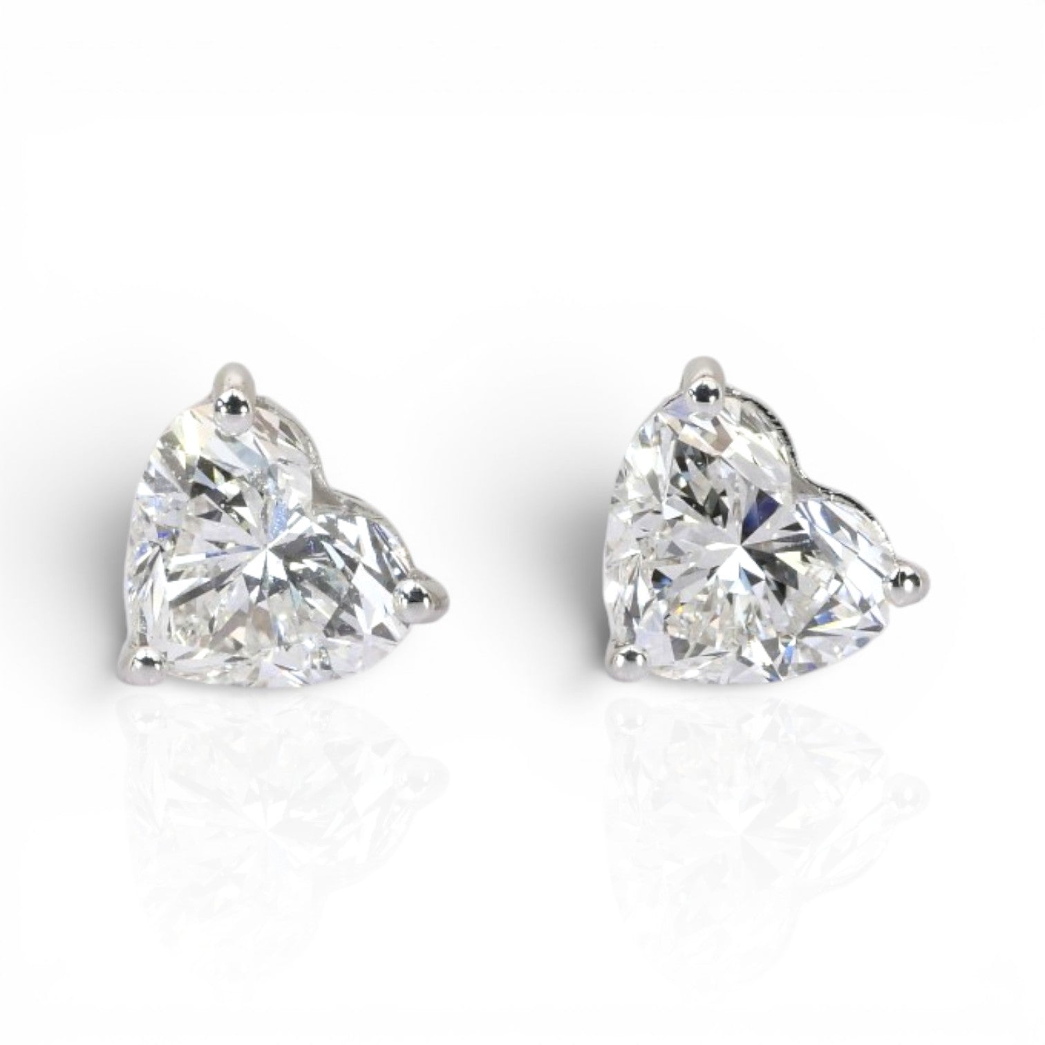 2.01 Carats GIA Certified Natural Diamonds 18k White Gold Stud Earrings
