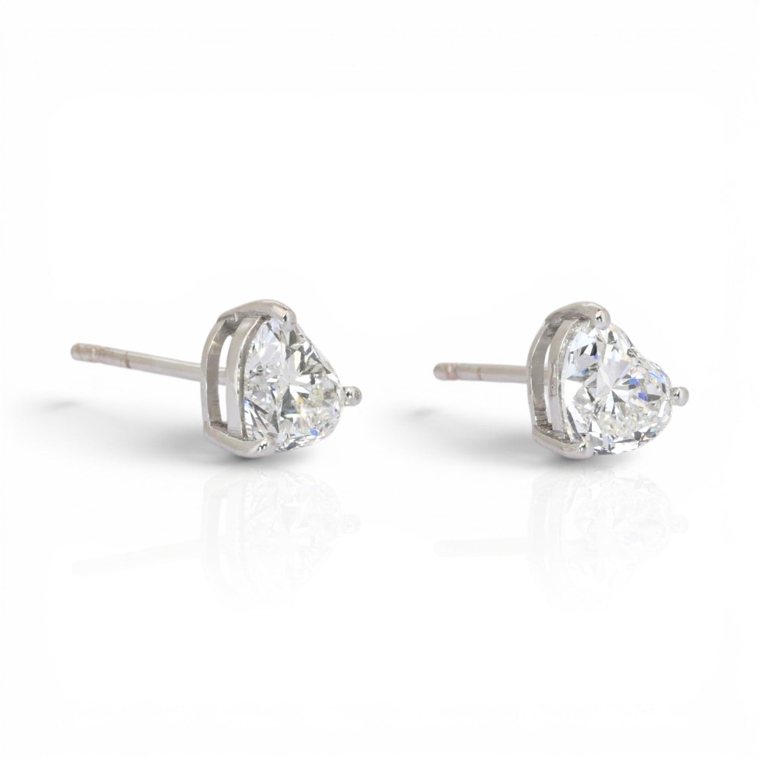 2.01 Carats GIA Certified Natural Diamonds 18k White Gold Stud Earrings