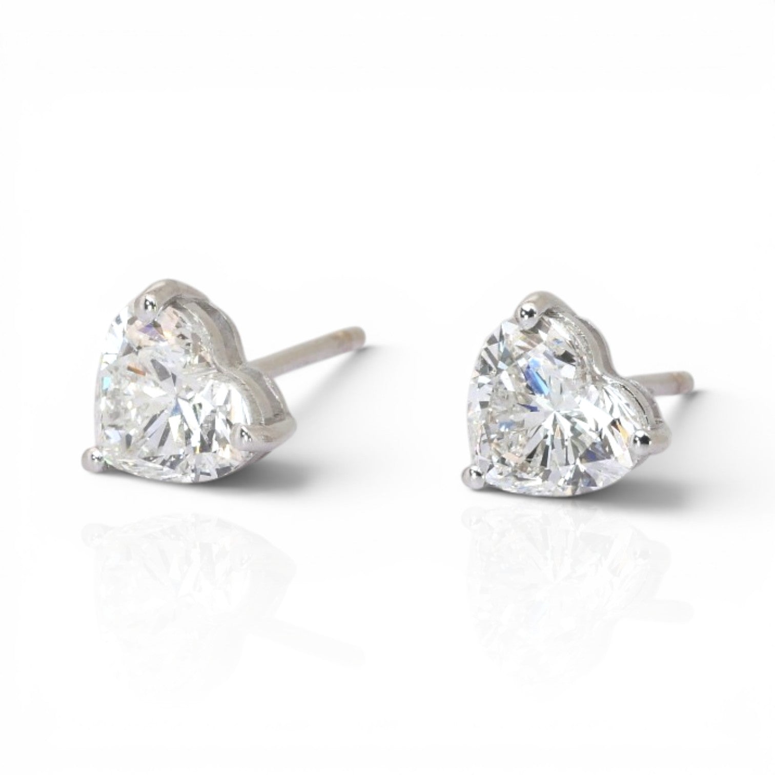 2.01 Carats GIA Certified Natural Diamonds 18k White Gold Stud Earrings