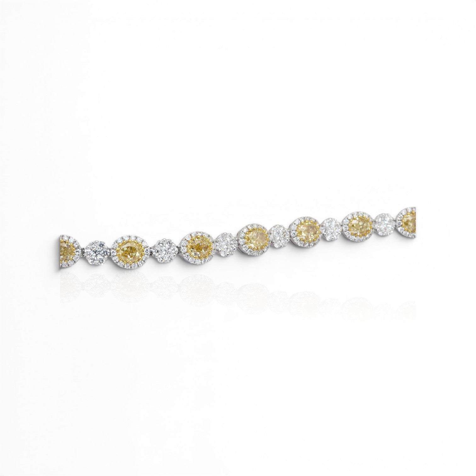 13.64 Carats IGI Certified Natural Diamonds 18k White Gold Bracelet