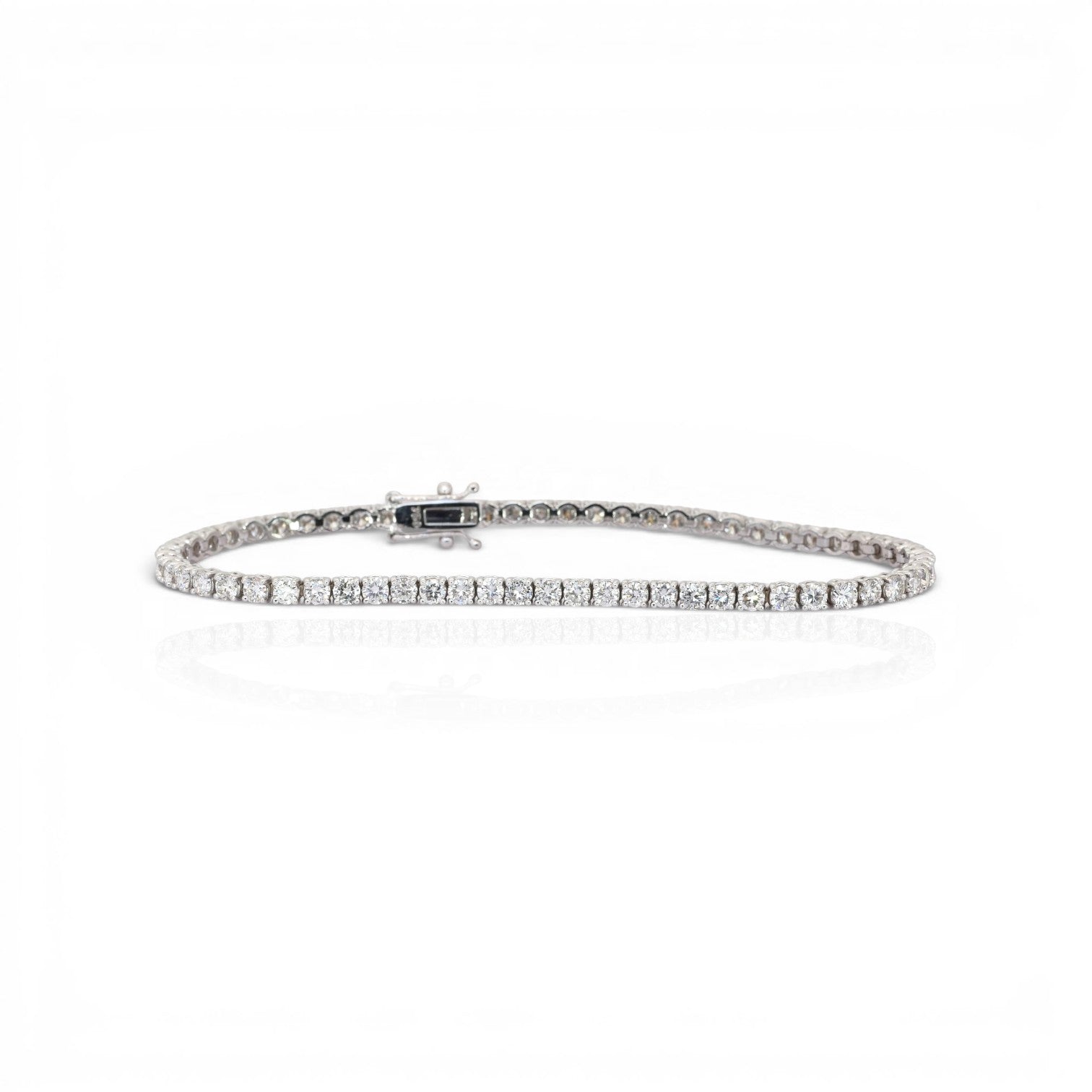 4.01 Carats IGI Certified Natural Diamonds 18k White Gold Tennis Bracelet