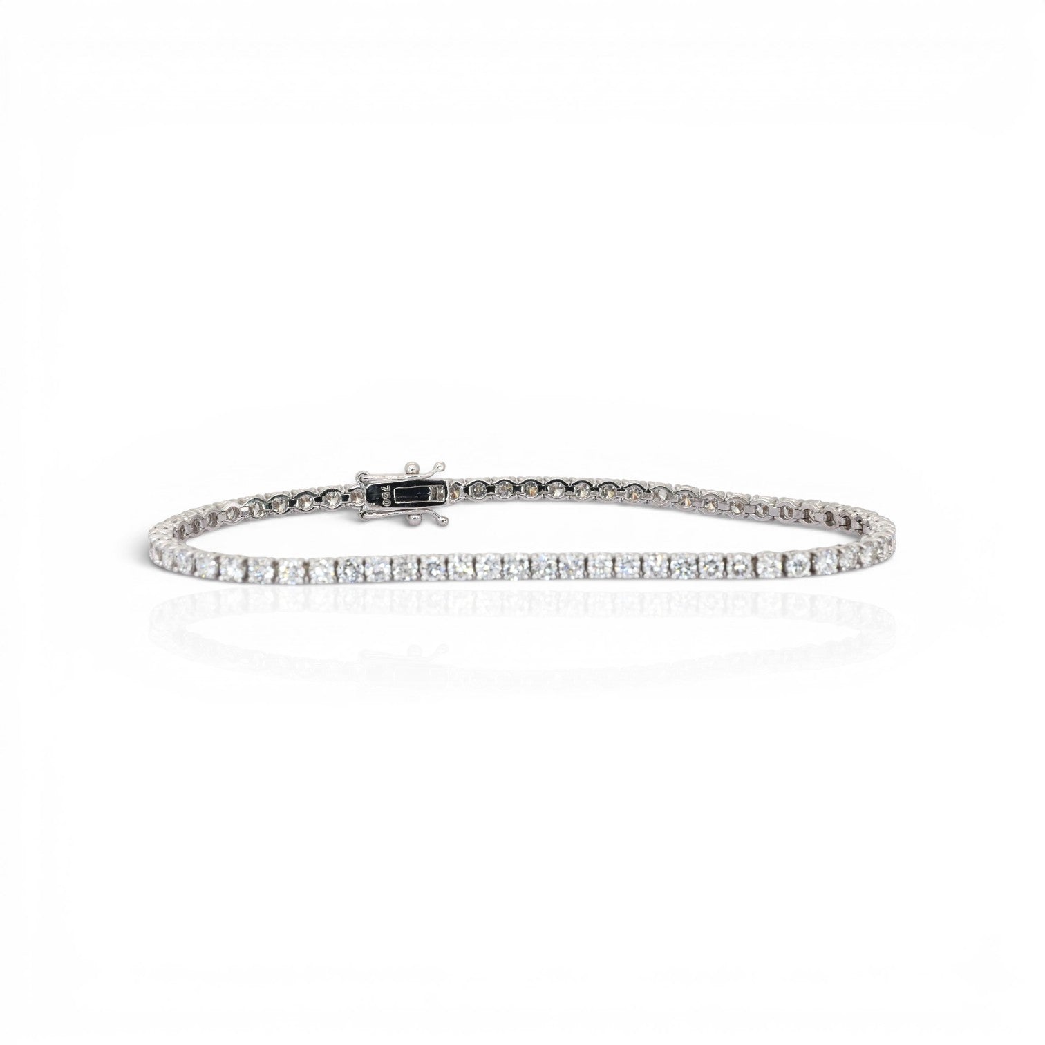 4.01 Carats IGI Certified Natural Diamonds 18k White Gold Tennis Bracelet