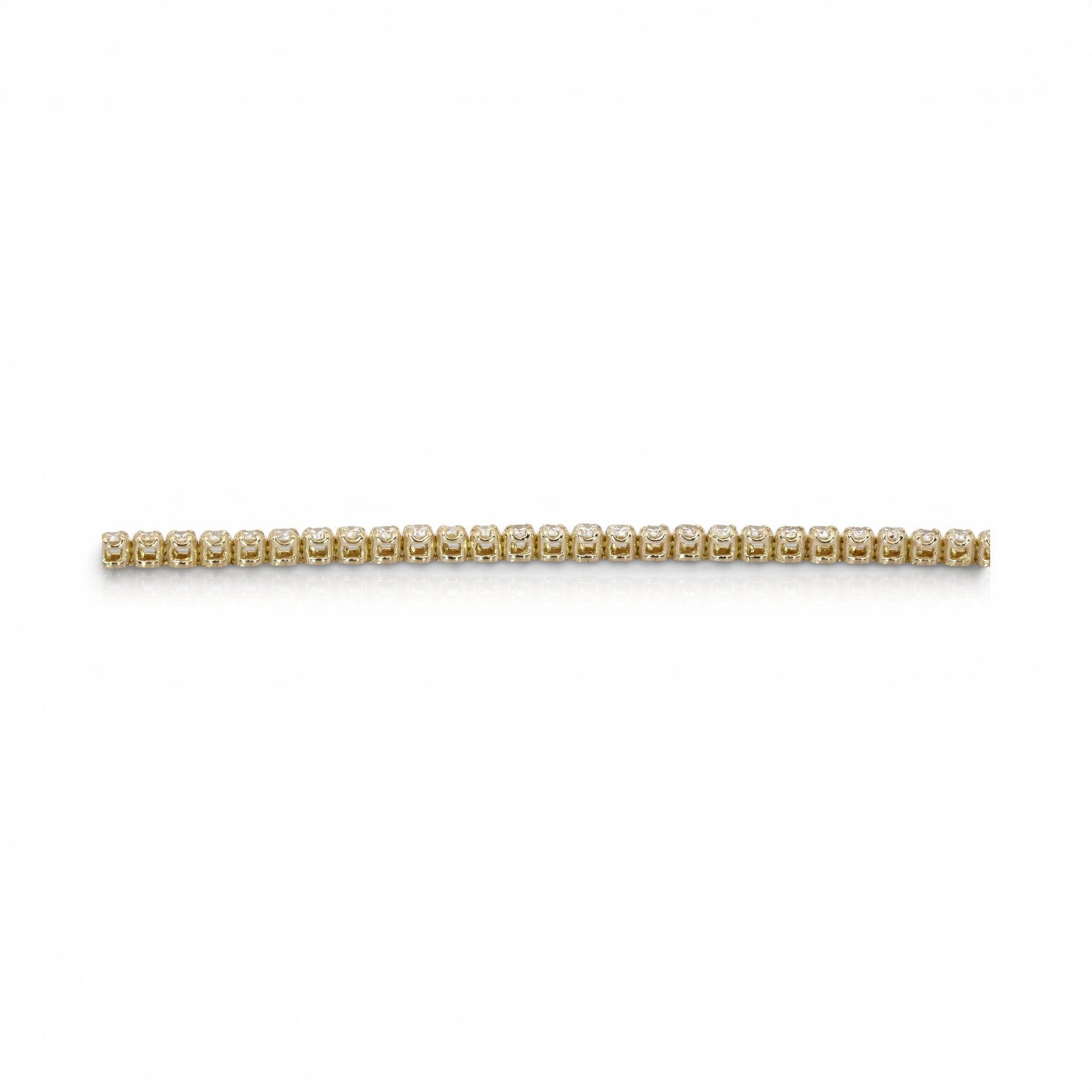 1.25 Carats IGI Certified Natural Diamonds 14k Yellow Gold Tennis Bracelet