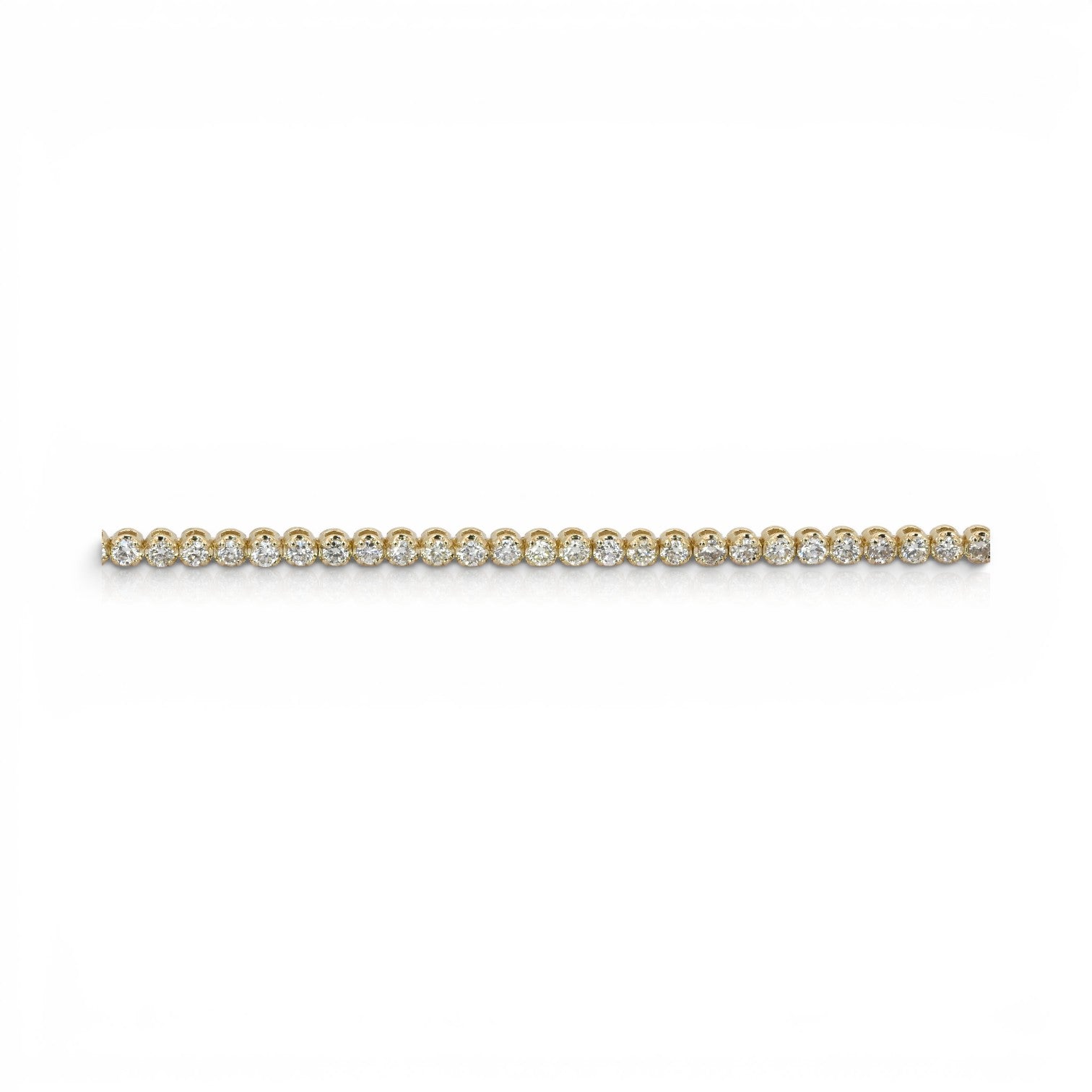 1.25 Carats IGI Certified Natural Diamonds 14k Yellow Gold Tennis Bracelet