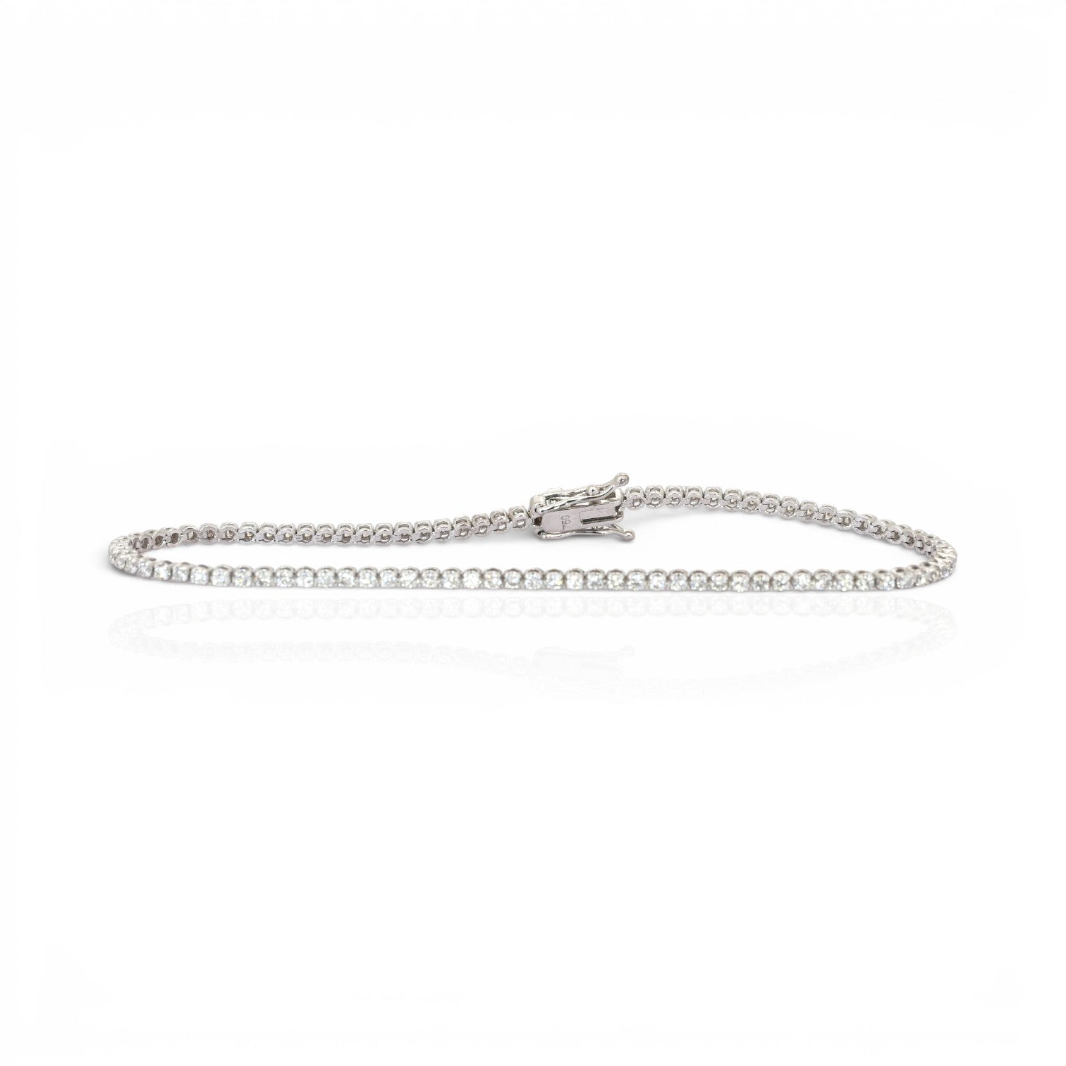 1.20 Carats IGI Certified Natural Diamonds 18k White Gold Tennis Bracelet