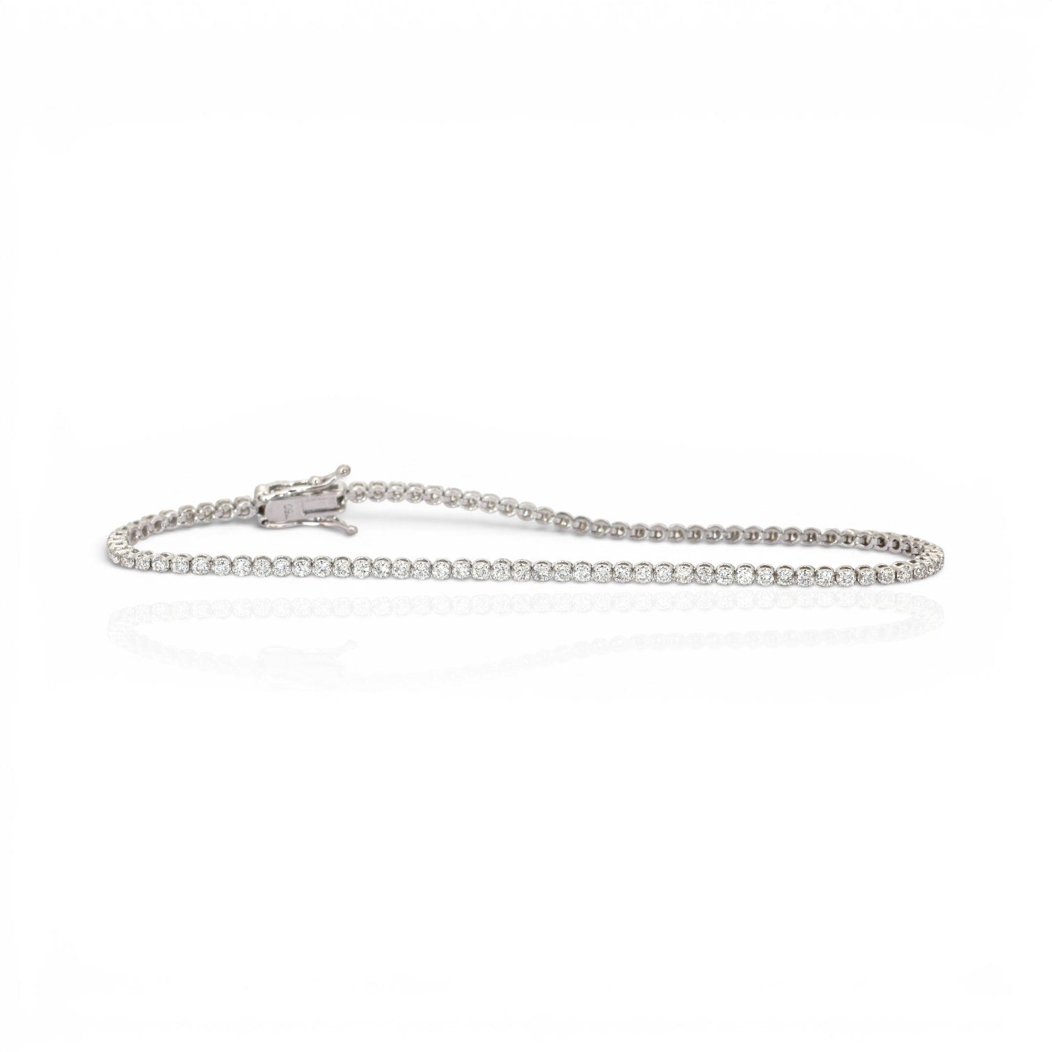 1.20 Carats IGI Certified Natural Diamonds 18k White Gold Tennis Bracelet