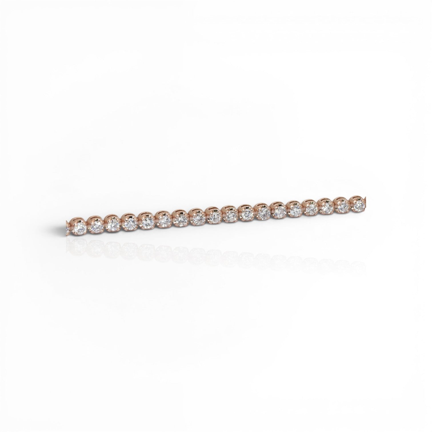 2.20 Carats IGI Certified Natural Diamonds 14k Rose Gold Tennis Bracelet
