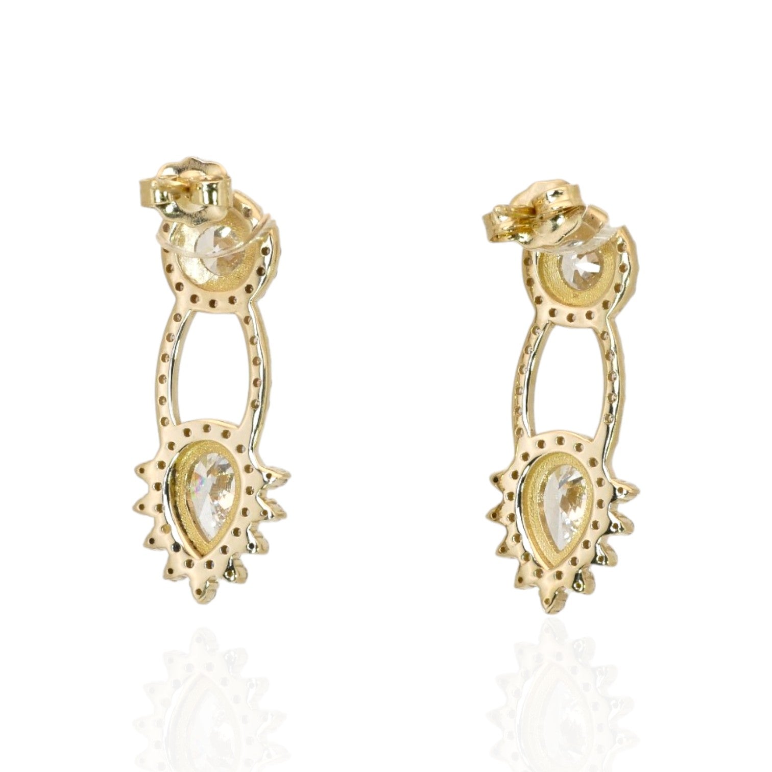 3.18 Carats IGI Certified Natural Diamonds 14k Yellow Gold Earrings