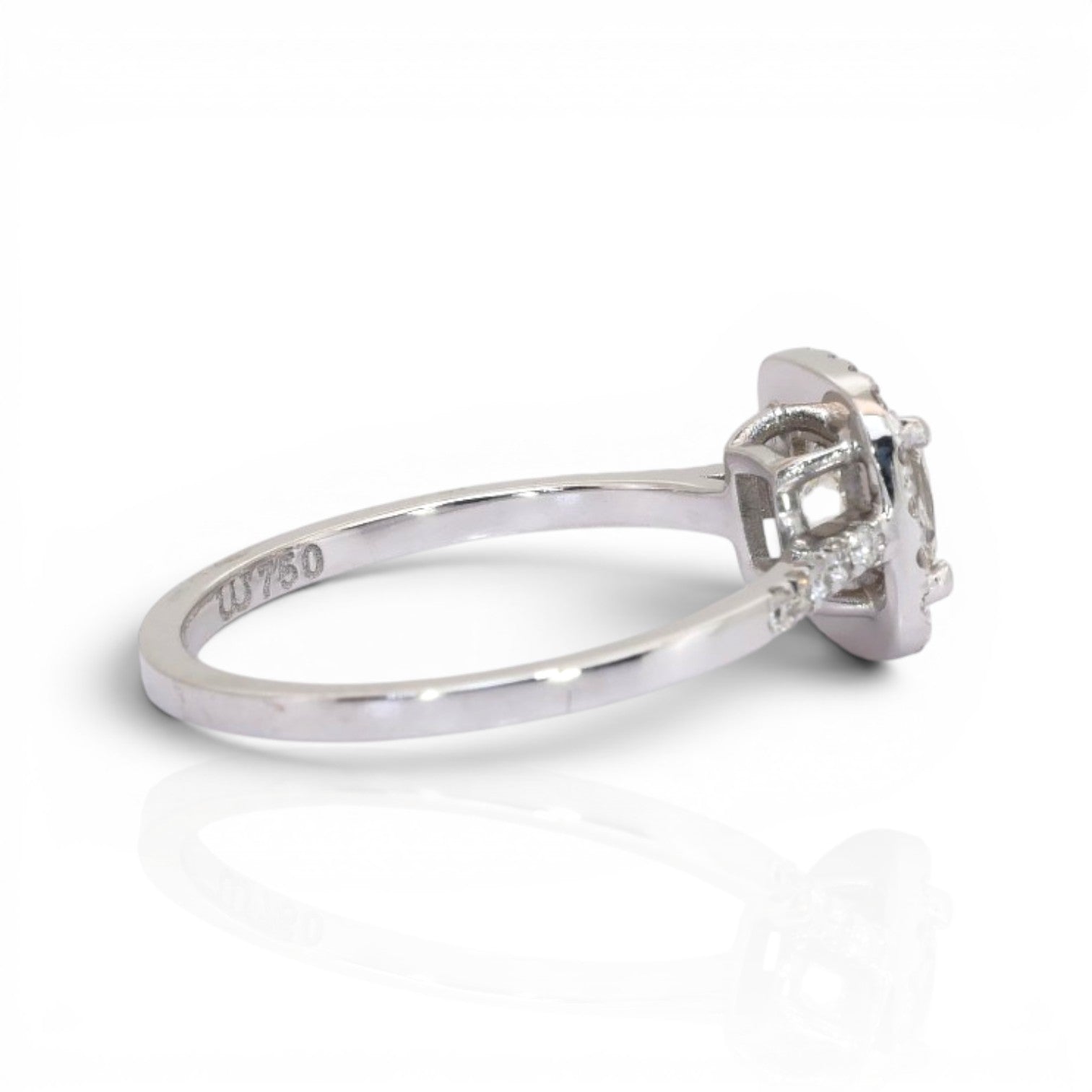 1.16 Carats IGI Certified Natural Diamonds 18k White Gold Halo Ring
