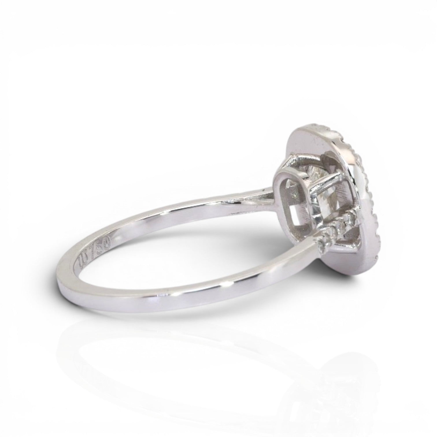 1.84 Carats IGI Certified Natural Diamonds 18k White Gold Halo Ring