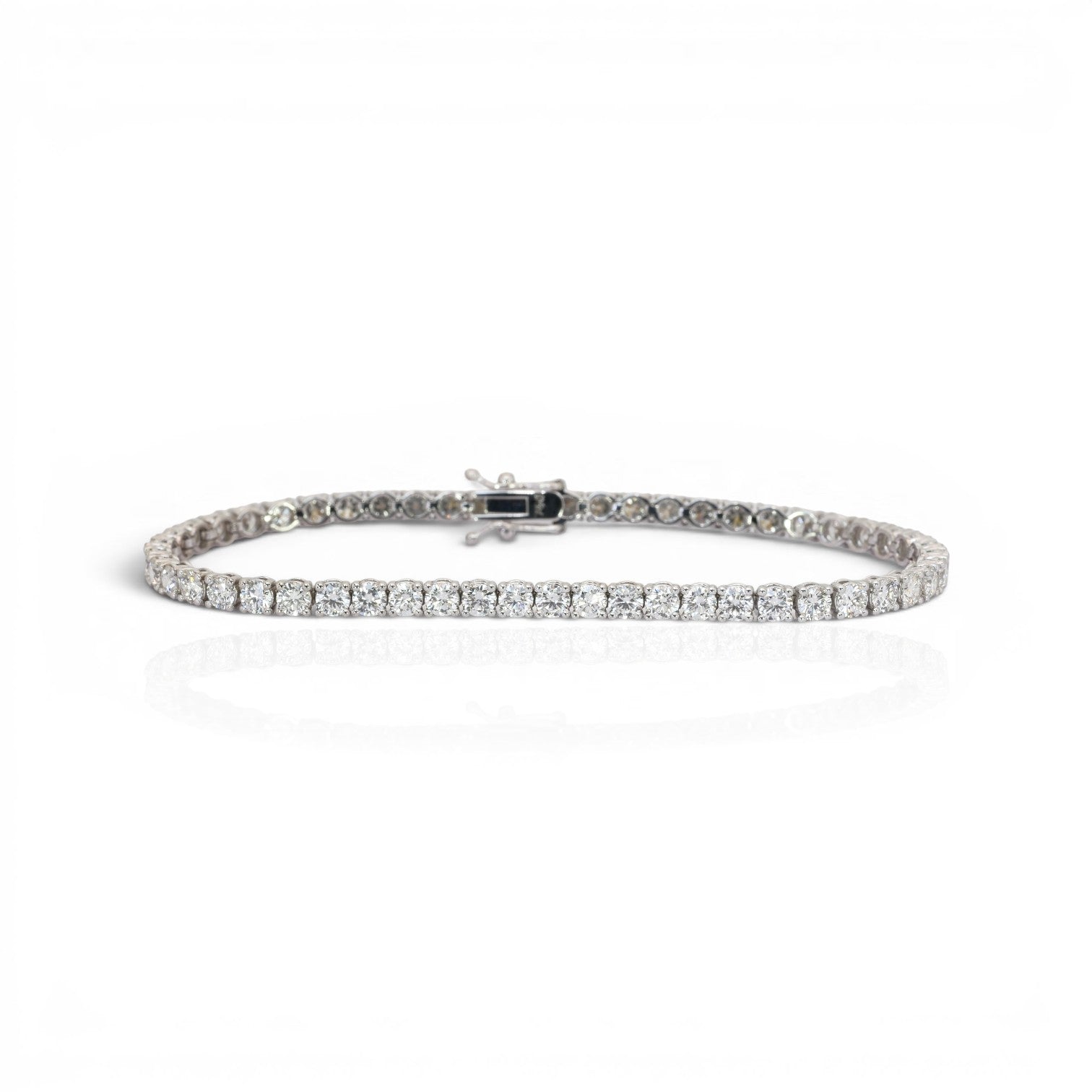 6.02 Carats IGI Certified Natural Diamonds 18k White Gold Tennis Bracelet