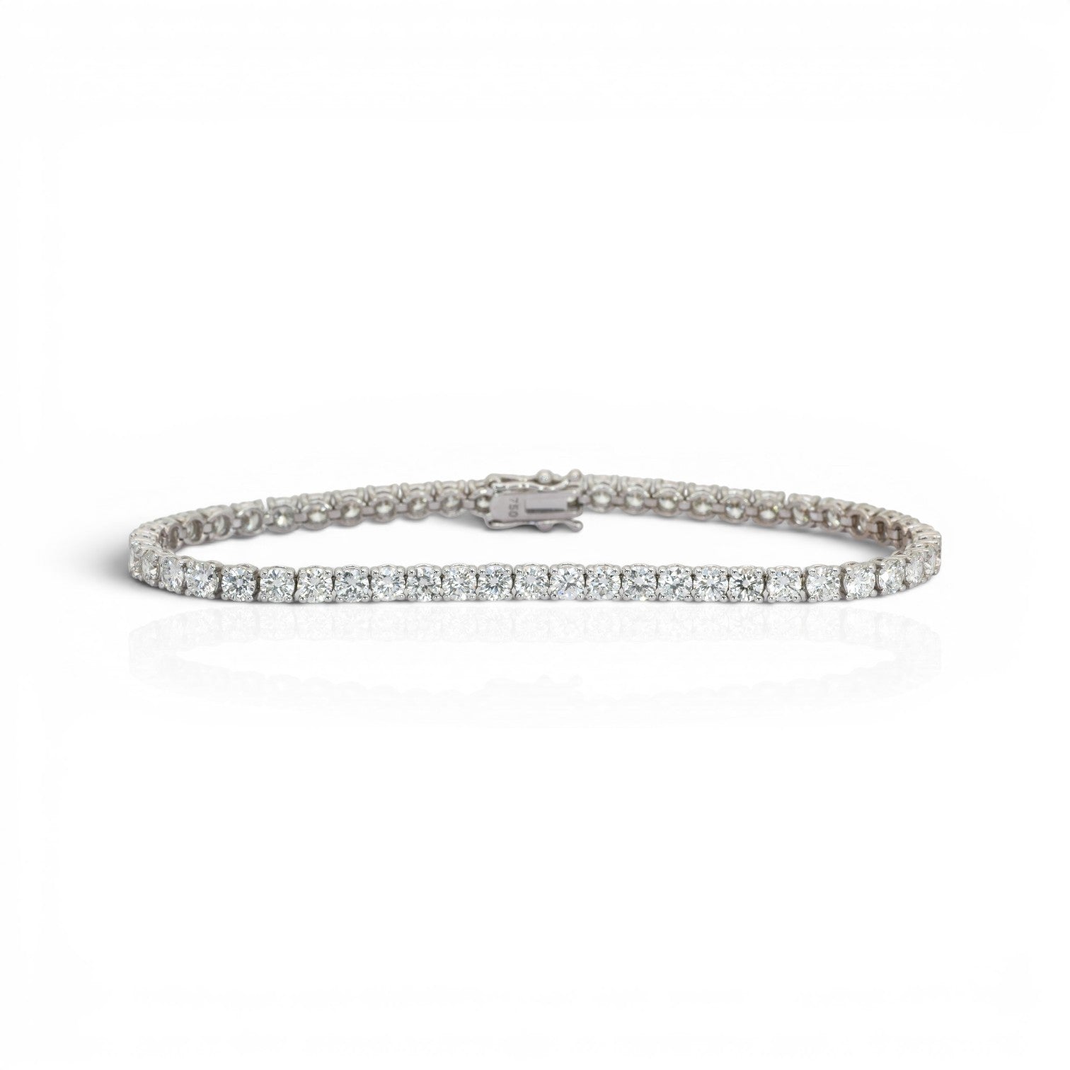6.01 Carats IGI Certified Natural Diamonds 18k White Gold Tennis Bracelet