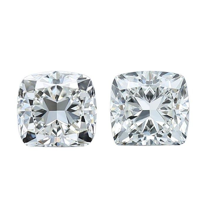 2,02 Karat GIA-zertifizierter natürlicher Diamant, Cushion Modified Brilliant Paar