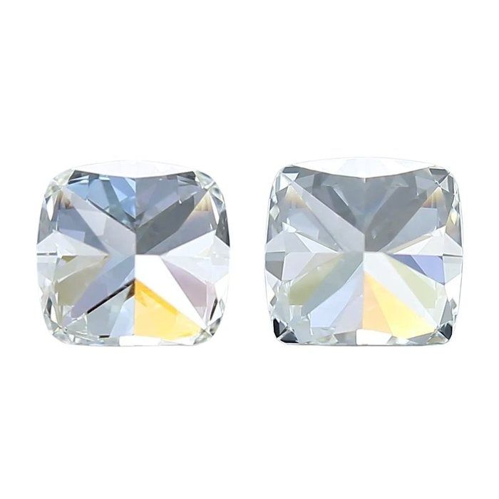 2,02 Karat GIA-zertifizierter natürlicher Diamant, Cushion Modified Brilliant Paar
