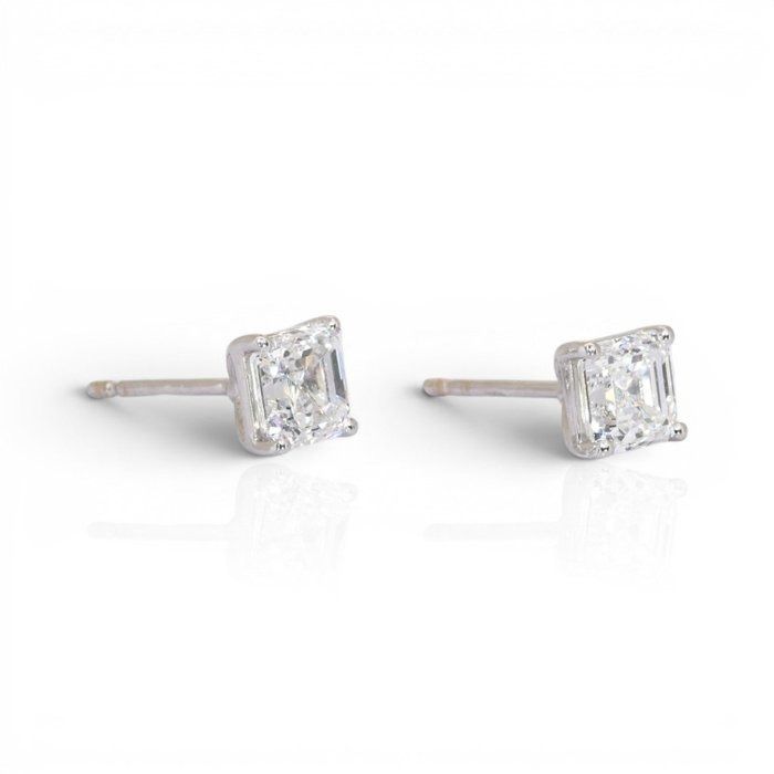 2,03 Karat GIA-zertifizierte natürliche Diamant-Ohrstecker aus 18K Weißgold