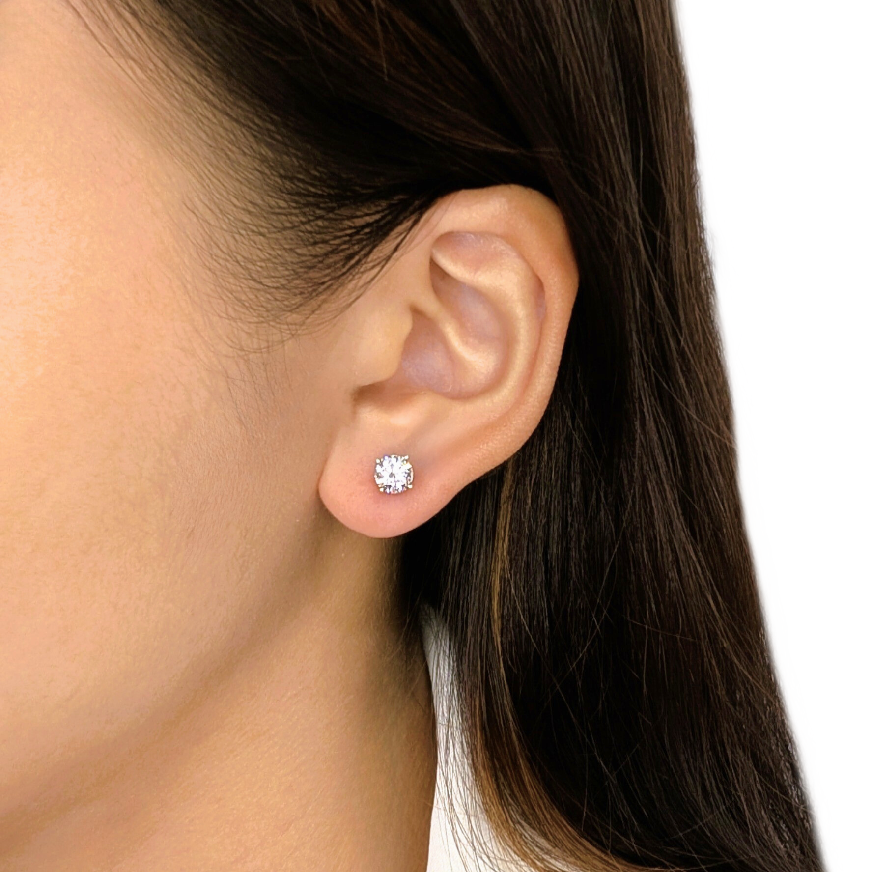 Timeless 1.34ct Natural Diamond Stud Earrings in 18K White Gold