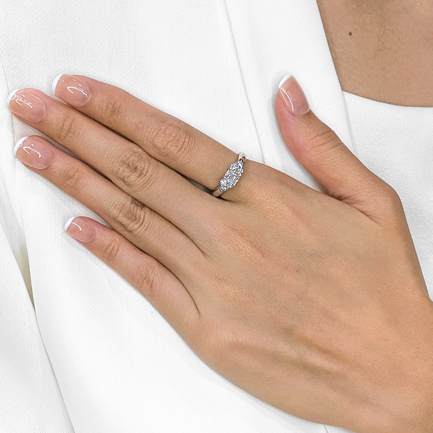 Breathtaking 0.76ct Natural Diamond 18K White Gold Ring