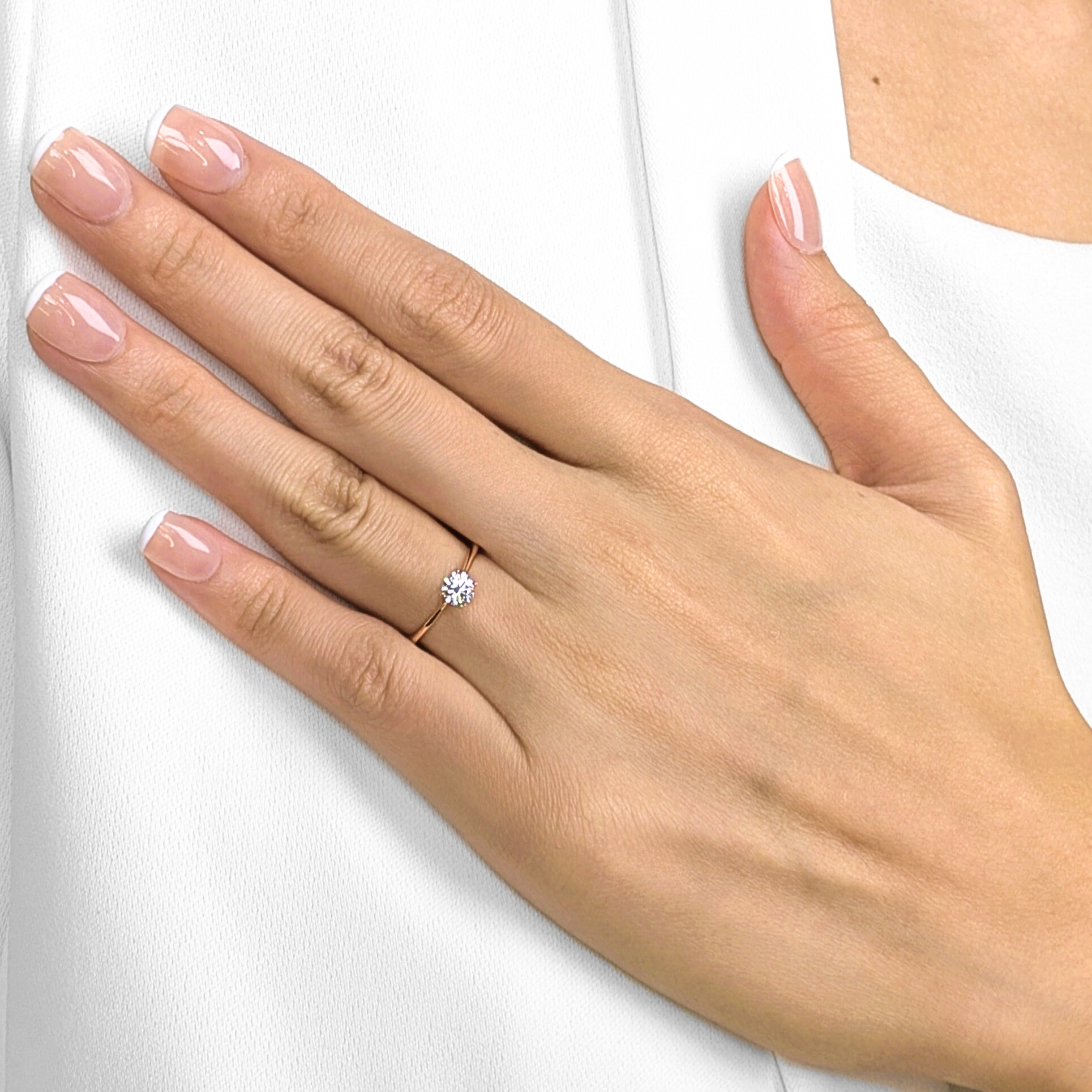 Refined 0.43ct Natural Diamond Jann Paul Solitaire Ring in 18K Rose Gold with AGS Certificate