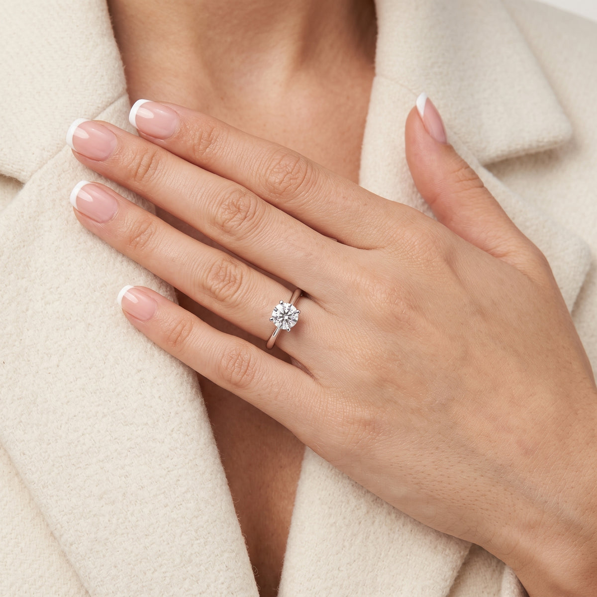 Bague en diamant Cartier 1,33 ct certifié GIA en or blanc 18 carats