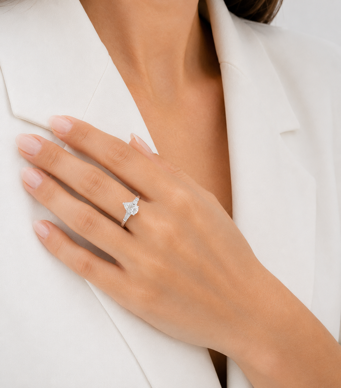 Breathtaking 1.33ct Natural Diamond Three-Stone Ring in 18K White Gold